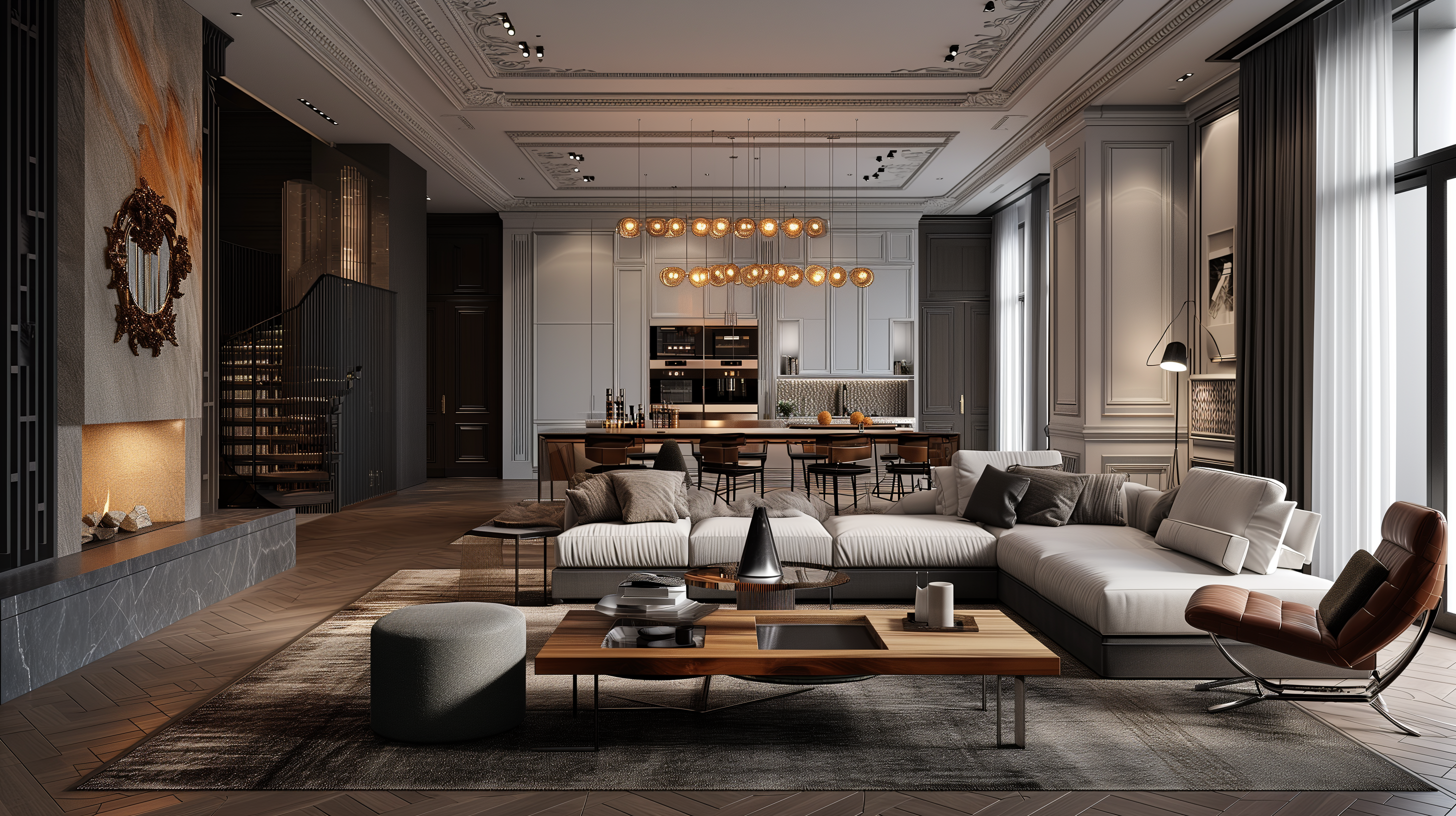 Modern living room tiles with a luxurious touch