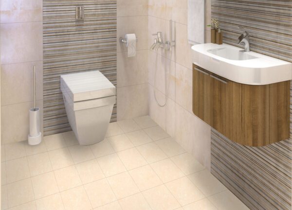 16 mm matt brown indoor porcelain floor tile, suitable for stylish bathrooms and kitchens