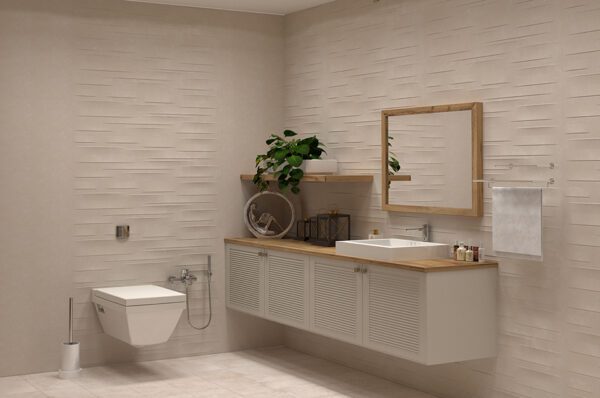 11 mm textured matt cream indoor wall tile