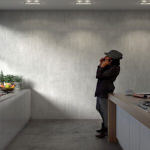 Matt grey cement effect porcelain tile, suitable for indoor walls and floors