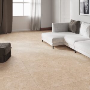 11 mm matt indoor ceramic floor tile available in brown and cream, durable and versatile