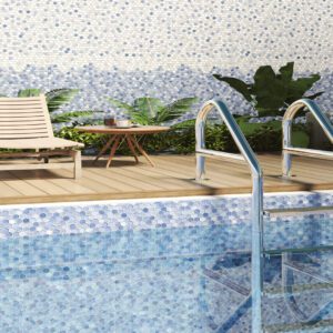 Glossy mixed blue porcelain tile for outdoor and indoor floors and walls