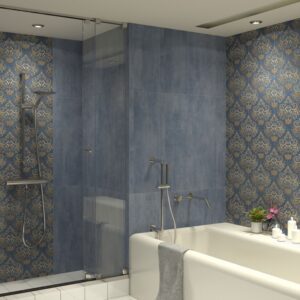 12 mm textured matt blue indoor wall tile, contemporary look