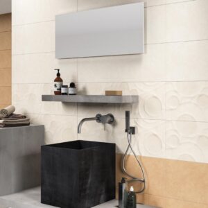 11 mm textured matt brown and cream indoor wall tiles, durable, sleek and versatile