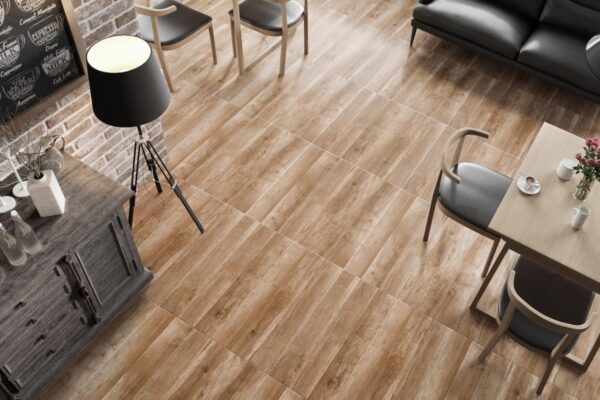 11 mm matt brown wood-effect indoor ceramic floor tile