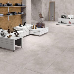 Expodity, matt indoor floor and wall tile available in pearl, off white and grey