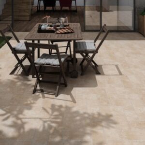 11 mm matt cream outdoor floor tile, classic, warm, durable