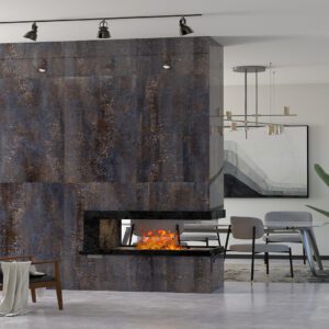 Polished glossy blue and brown porcelain tile for indoor walls and floors