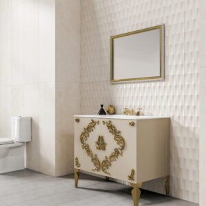 12 mm textured matt cream indoor wall tile, ideal for bathrooms and living rooms