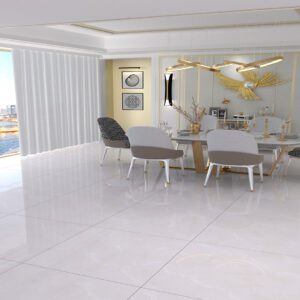 12.5 mm polished glossy stone-effect pearl porcelain tile for indoor floors and walls, ideal for classic and elegant offices and living rooms