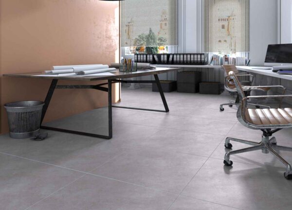 Matt grey cement effect indoor porcelain floor tile