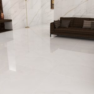 Expodity glossy super polished stone effect indoor porcelain floor tile, available in pearl