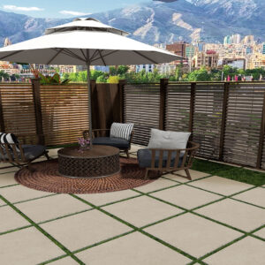 Expodity Matt Beige and grey cement effect outdoor porcelain floor tile