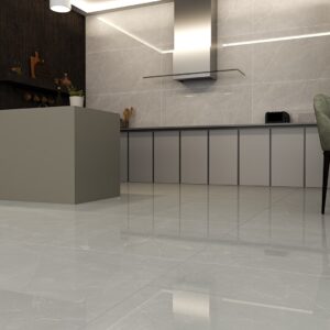 Expodity grey glossy super polished stone effect indoor porcelain floor tile