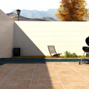 Expodity textured matt cream and grey outdoor porcelain floor tile