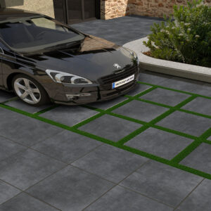 Expodity matt coloured body cement effect outdoor porcelain floor tile, available in black, beige and grey