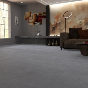 Matt grey cement effect indoor porcelain tile